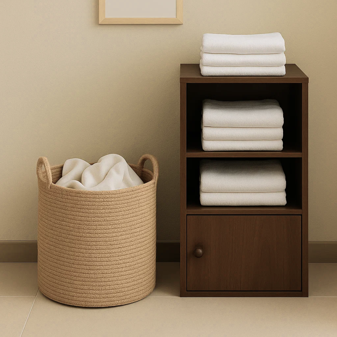 Plush Towel Storage Basket