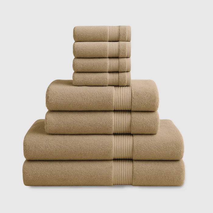 Heavyweight Cotton Bath Bundle 8pcs - Beige