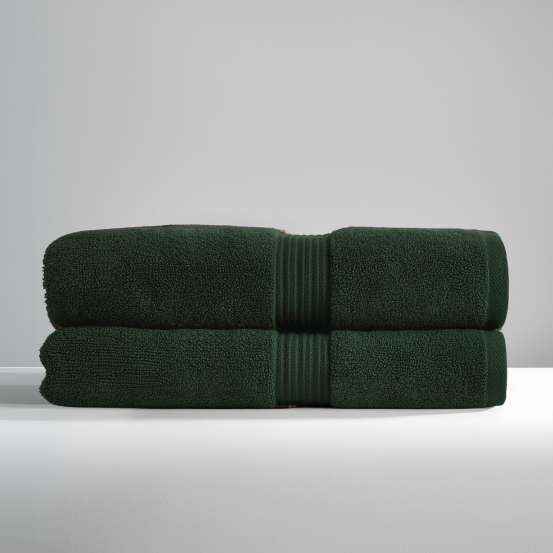 Ultrasoft Egyptian Cotton Bath Towels 2pcs Dark Green