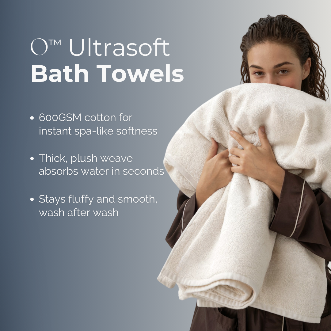 Ultrasoft Egyptian Cotton Bath Towels 10pcs Pure White