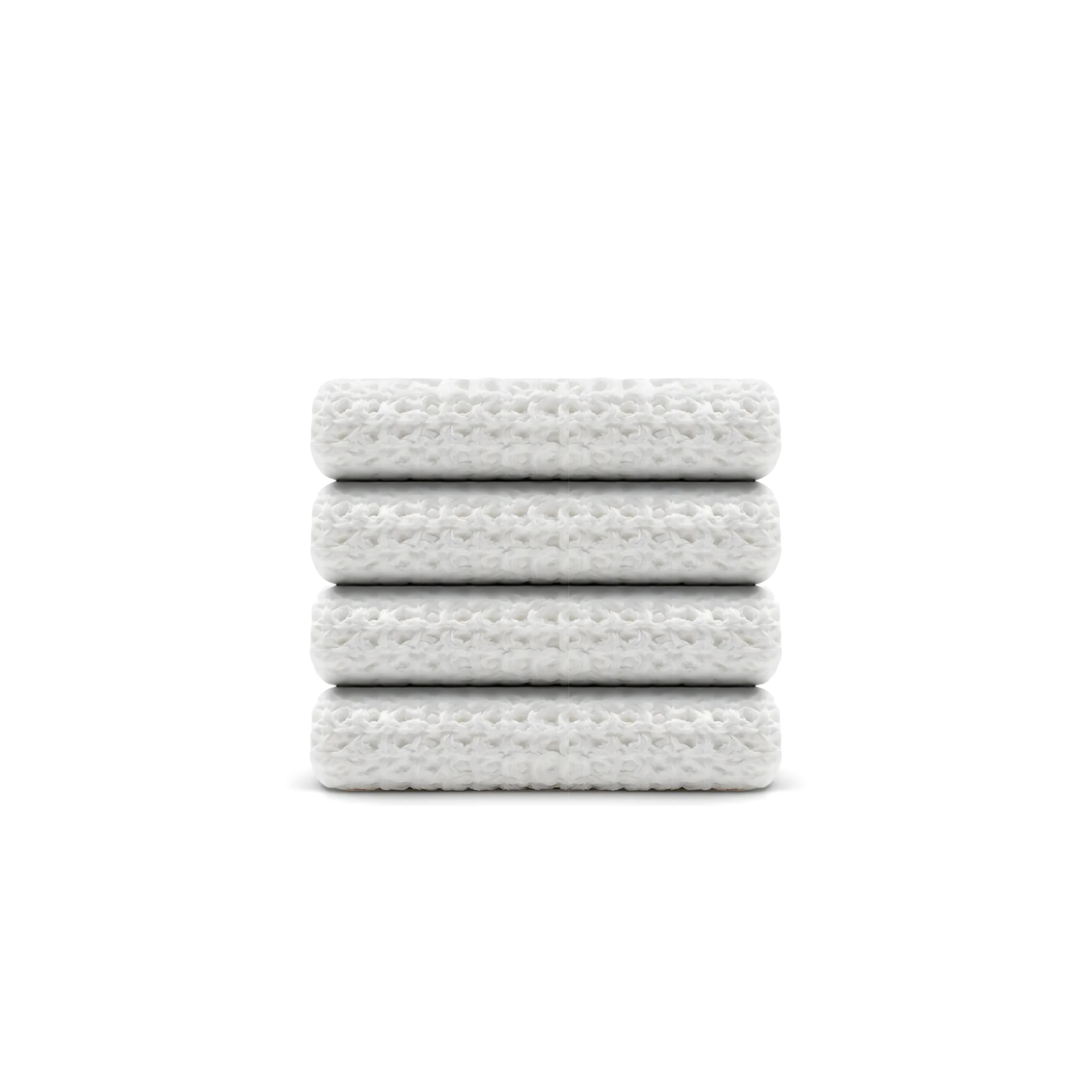 Egyptian Cotton Waffle Washcloth 4pcs - Pure White