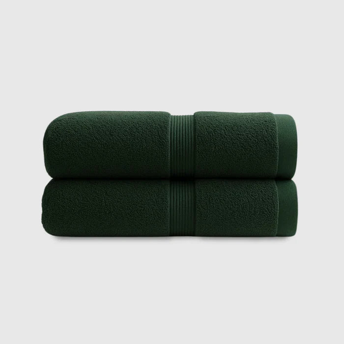 Heavyweight Cotton Hand Towels 2pcs - Dark Green